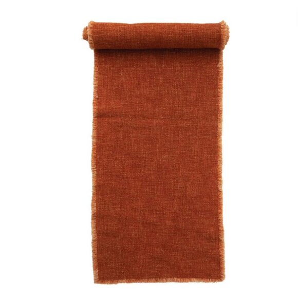 Terracotta Table Runner With Fringe - Picture 4 of 5